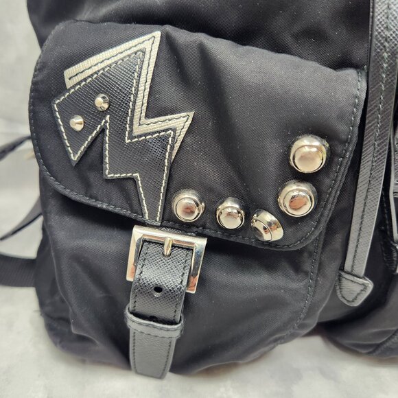 Prada Tessuto Nylon Saffiano Robot Backpack w/ Dust Bag - Black - Picture 4 of 15